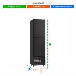 Mini Câmara 2 Portas Resfriados 335l Preto 0 a 7ºc Ar Forçado Motor Inferior Mcr2pp Refrimate - 3