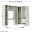 Ver imagem 4 de Guarda-Roupa Planejado de Canto Obliquo 6 Peças 7 Portas Orion CabeCasa MadeiraOriginals Bege/Aveia