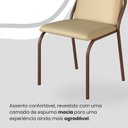 Ver imagem 6 de Conjunto Sala de Jantar Mesa 160x90cm Base Pérola Tampo MDF com Vidro Malibu Marrom/Creme/Grafite