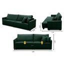 Ver imagem 2 de Sofá Sem Caixa Retrátil Reclinável 2,50m Karen Veludo Verde Adonai Estofados