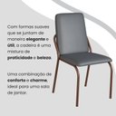 Ver imagem 7 de Conjunto Sala de Jantar Mesa 160x90cm Base Pérola Tampo MDF com Vidro Malibu Marrom/Grafite