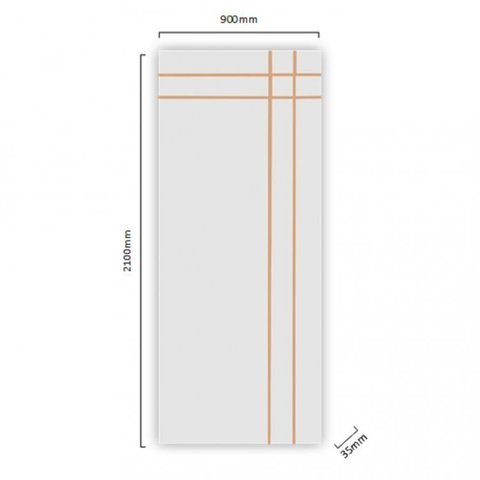 Kit com 2 Folhas de Porta Madeira Decorada 210x90cm Espessura 3,5cm Mantiqueira MGM Branco