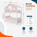 Ver imagem 3 de Treliche Casinha Dos Sonhos com Varanda e Grade Proteção Madeira Maciça Rosa | Branco Housin