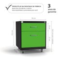 Ver imagem 2 de Gaveteiro de Aço 2 Gavetas com Rodízios com Chave