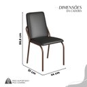 Ver imagem 4 de Conjunto Sala de Jantar Mesa 160x90cm Base Pérola Tampo MDF Laca com Vidro Malibu Marrom/Preto/Off White
