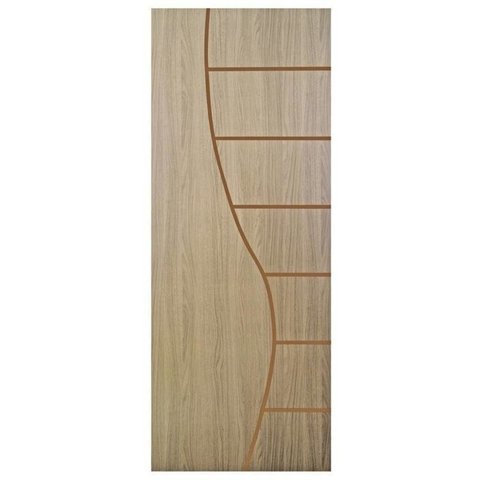 Kit com 2 Folhas de Porta Madeira Decorada 210x60cm Espessura 3,5cm Cantareira MGM Cinza/Carvalho Alpha