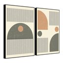 Ver imagem 2 de Quadro Decorativo Minimalista Formas Geométricas e Linhas Moldura Filete:moldura Preta/50x75