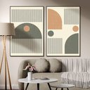 Ver imagem 1 de Quadro Decorativo Minimalista Formas Geométricas e Linhas Moldura Filete:moldura Preta/50x75