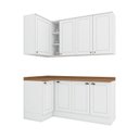 Ver imagem 3 de Lavanderia Modulada 05 Peças 100% MDF com Balcão e Aéreo Canto Reto e Tampo Branco HP/Nature Emily