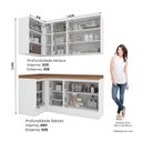Ver imagem 4 de Lavanderia Modulada 05 Peças 100% MDF com Balcão e Aéreo Canto Reto e Tampo Branco HP/Nature Emily