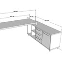 Ver imagem 3 de Conjunto para Escritório de Mesa e Armário 3 Gavetas 168cm Industrial Noce e Preto Marrom