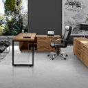 Ver imagem 1 de Conjunto para Escritório de Mesa e Armário 3 Gavetas 168cm Industrial Noce e Preto Marrom
