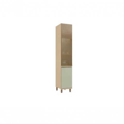 Paneleiro Simples Domus Luciane 2 Portas MDF 15mm 40cm Verde UV e Reflecta Bronze