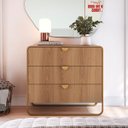 Ver imagem 2 de Cômoda Luna Orgânico 90x82cm 3 Gavetas Hanover/dourado 28068