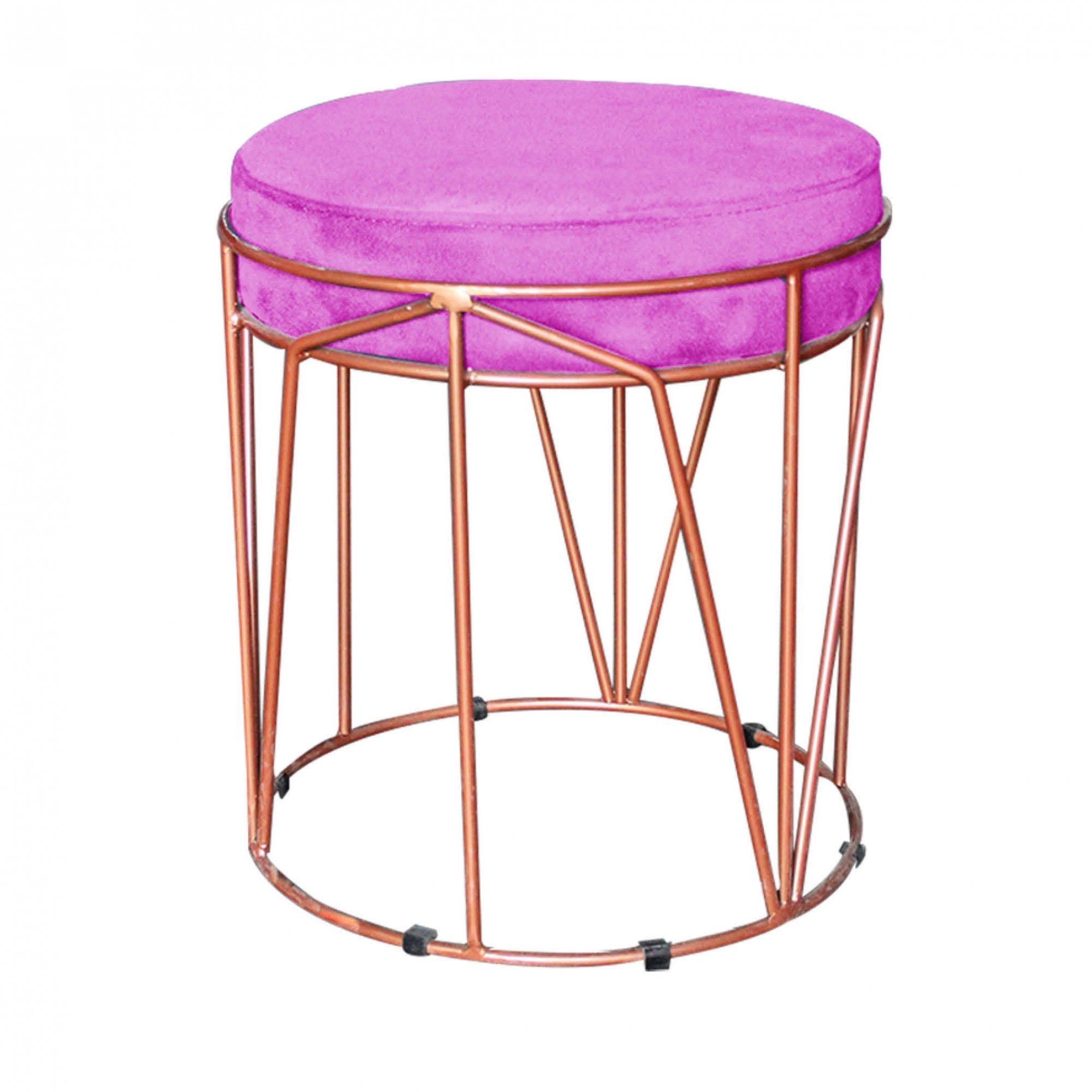 Poltrona Decorativa Thais Capitonê e Puff Aramado Suede Pink - Móveis Mafer - 4