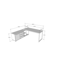 Conjunto de Mesa Suprema Armário Lado Esquerdo 40mm - 3