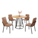 Ver imagem 2 de Conjunto Sala de Jantar Mesa Redonda 100cm Base Omega Tampo Mdf Malibu