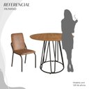 Ver imagem 5 de Conjunto Sala de Jantar Mesa Redonda 100cm Base Omega Tampo MDF Malibu Preto/Marrom