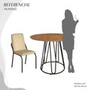 Ver imagem 5 de Conjunto Sala de Jantar Mesa Redonda 100cm Base Omega Tampo MDF Malibu Preto/Creme