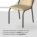 Ver imagem 6 de Conjunto Sala de Jantar Mesa Redonda 100cm Base Omega Tampo MDF Malibu Preto/Creme