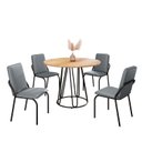 Ver imagem 2 de Conjunto Sala de Jantar Mesa Redonda 100cm Base Omega Tampo Mdf Malibu