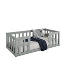 Ver imagem 1 de Cama Infantil Montessoriane com Grade Cinza