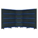 Ver imagem 1 de Kit 4 Gôndolas New Premium 1,70m Preta Parede 40/30 + Canto 40/30