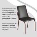 Ver imagem 7 de Conjunto Sala de Jantar Mesa Redonda 100cm Base Omega Tampo MDF Malibu Marrom/Preto