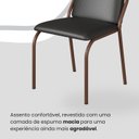Ver imagem 6 de Conjunto Sala de Jantar Mesa Redonda 100cm Base Omega Tampo MDF Malibu Marrom/Preto