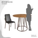 Ver imagem 5 de Conjunto Sala de Jantar Mesa Redonda 100cm Base Omega Tampo MDF Malibu Marrom/Preto