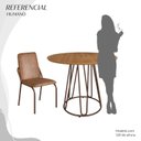Ver imagem 5 de Conjunto Sala de Jantar Mesa Redonda 100cm Base Omega Tampo MDF Malibu Marrom