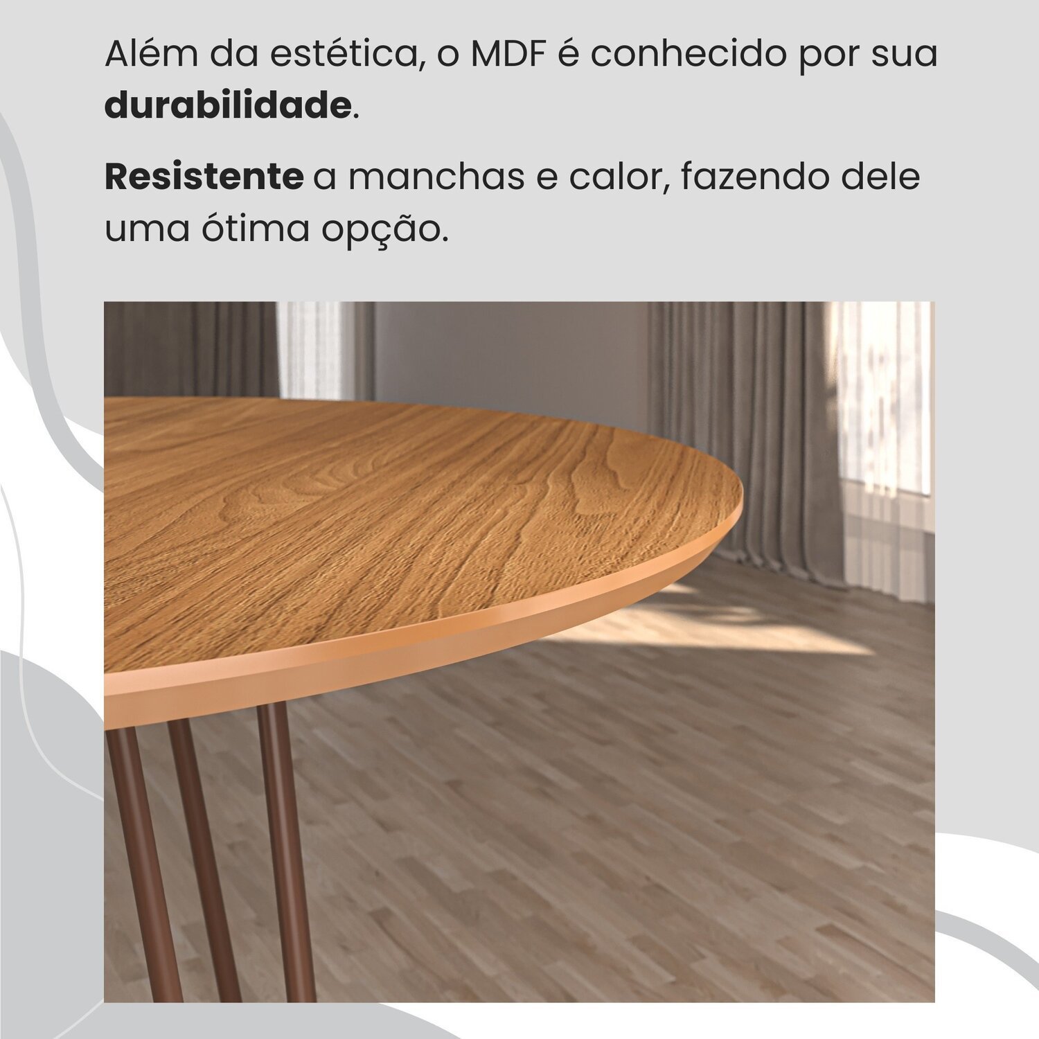 Conjunto Sala de Jantar Mesa Redonda 100cm Base Omega Tampo Mdf Malibu - 8