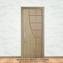 Ver imagem 2 de Kit com 3 Folhas de Porta Madeira Decorada 210x70cm Espessura 3,5cm Cantareira MGM Cinza/Carvalho Alpha