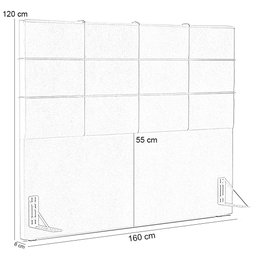 Cabeceira Cama Box Casal King 195 cm Roma W01 Couríssimo Marrom - Lyam Lyam Decor - 5