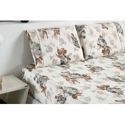 Jogo de Cama Queen 3 Pç Lençol + Fronhas Yasmin Percal Estampa Flores Cinza - 2