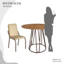 Ver imagem 5 de Conjunto Sala de Jantar Mesa Redonda 100cm Base Omega Tampo MDF Malibu Marrom/Creme