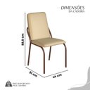 Ver imagem 4 de Conjunto Sala de Jantar Mesa Redonda 100cm Base Omega Tampo MDF Malibu Marrom/Creme
