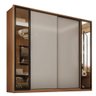 Guarda Roupa Casal Laredo 4 Portas Flex Amêndola Touch/nude Prime Tx com Vidro Reflecta - Demartêz - 1