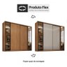 Guarda Roupa Casal Laredo 4 Portas Flex Amêndola Touch/nude Prime Tx com Vidro Reflecta - Demartêz - 4