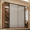 Guarda Roupa Casal Laredo 4 Portas Flex Amêndola Touch/nude Prime Tx com Vidro Reflecta - Demartêz - 2