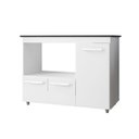 Ver imagem 1 de Balcão Cooktop Ana 114cm 3 Portas em Mdp Pés Pintura Uv Cor:branco;tamanho:4 Bocas