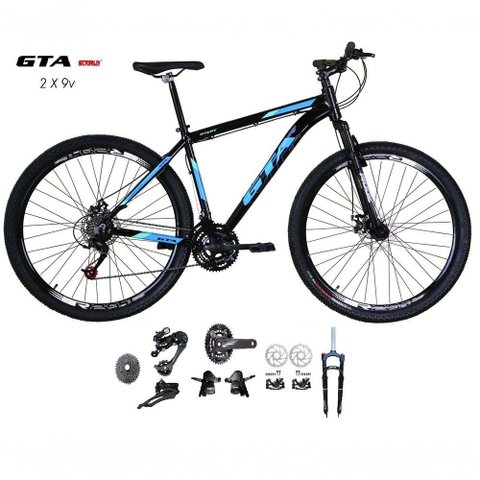 Bicicleta Aro 29 Gta Start Kit 2x9 Gta Sunrun Freio Disco K7 11/36 Pedivela 24/38d Garfo com Trava