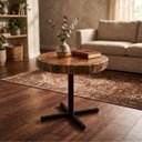 Ver imagem 5 de Mesa de Canto Lateral Sofá Madeira Maciça Borda Viva Bolacha