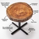 Ver imagem 2 de Mesa de Canto Lateral Sofá Madeira Maciça Borda Viva Bolacha