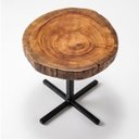 Ver imagem 6 de Mesa de Canto Lateral Sofá Madeira Maciça Borda Viva Bolacha