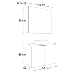 Conjunto Nature 90cm Estilare Cnj4033 Carvalho/branco - 3