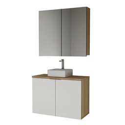 Conjunto Nature 90cm Estilare Cnj4033 Carvalho/branco - 2