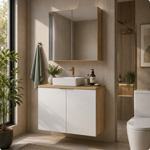 Conjunto Nature 90cm Estilare CNJ4033 Carvalho/Branco