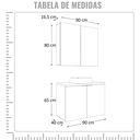 Ver imagem 4 de Conjunto Nature 90cm Estilare CNJ4033 Carvalho/Branco