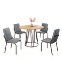 Ver imagem 2 de Conjunto Sala de Jantar Mesa Redonda 100cm Base Omega Tampo Mdf Malibu